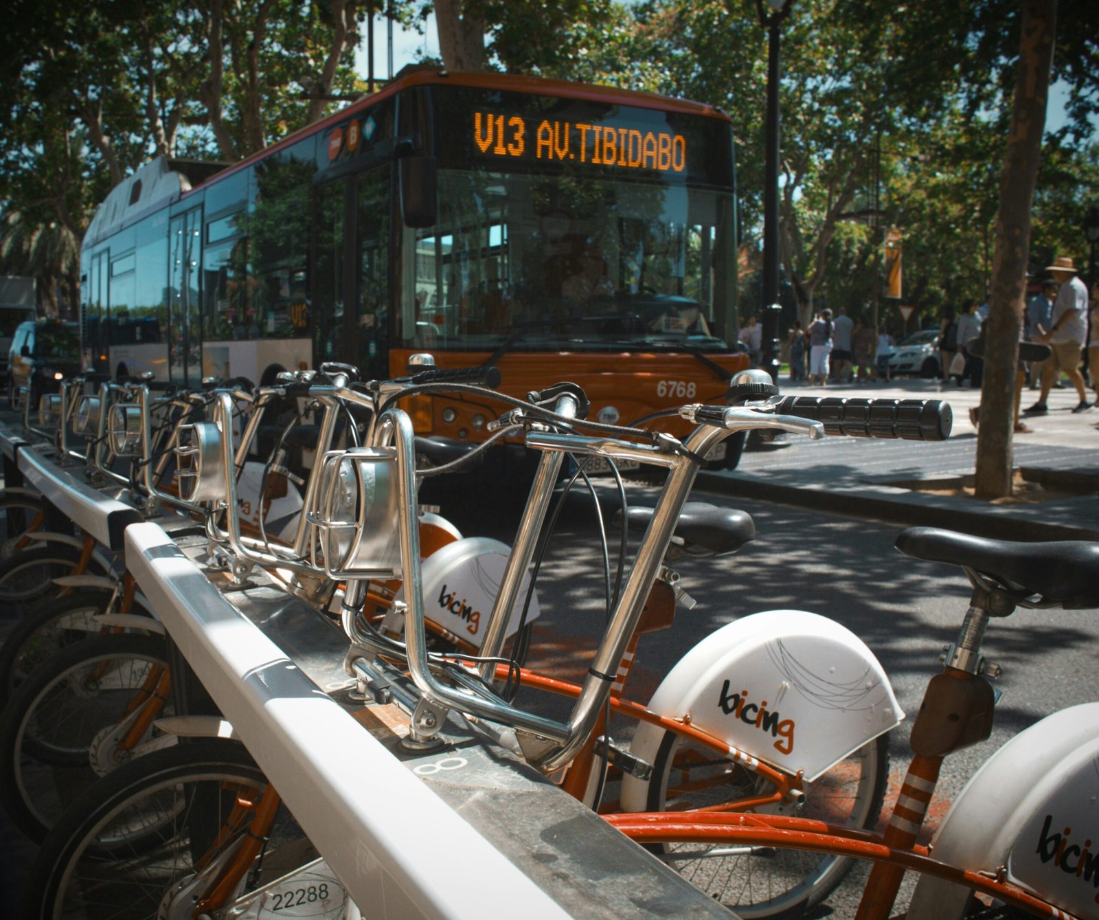 bus near bikes