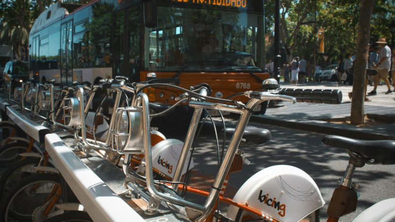 bus near bikes